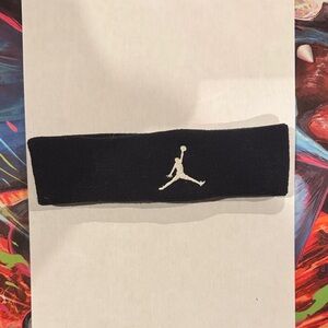 Jordan Black Headband with White Logo